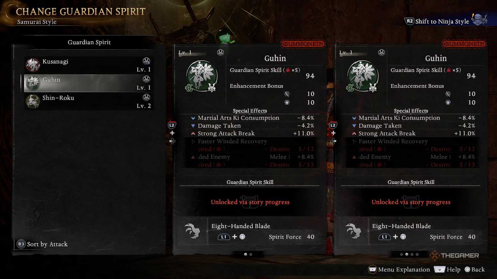 This is Nioh 3's Guardian Spirit Guhin, part of the best Odachi build.