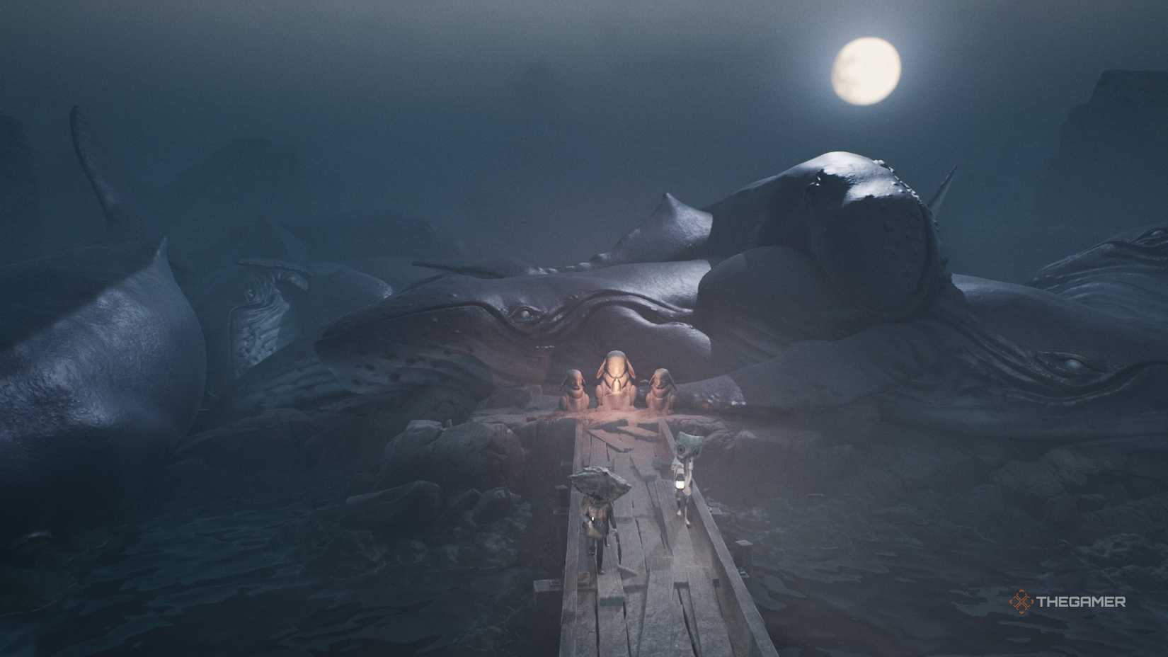 The hidden statue with the whales in Reanimal.