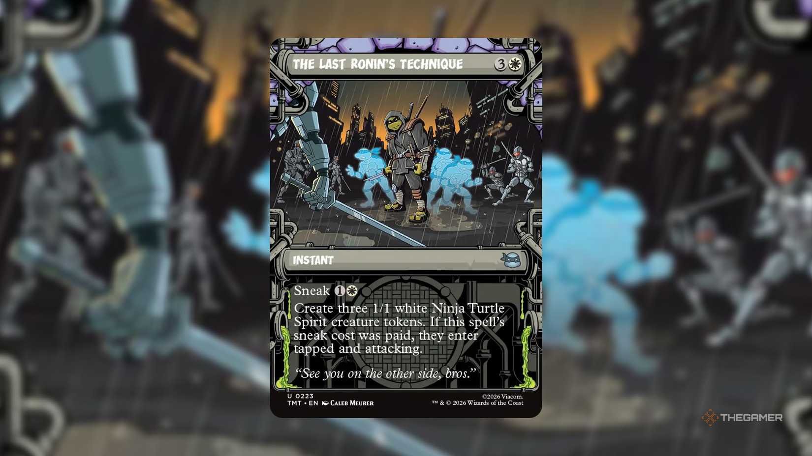 This is TMNT's Last Ronin's Technique MTG card.
