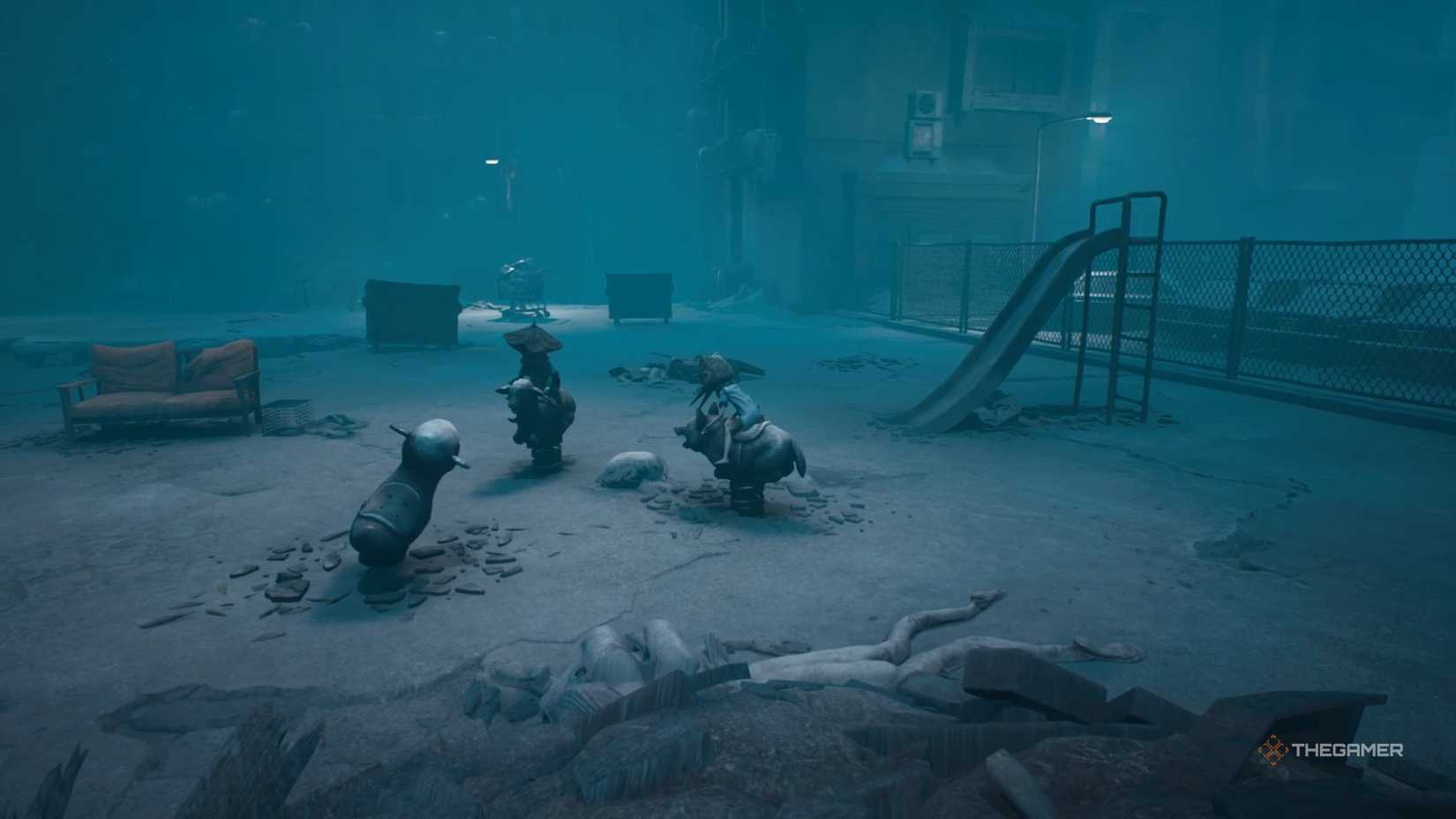 The orphans on the playground in Reanimal.