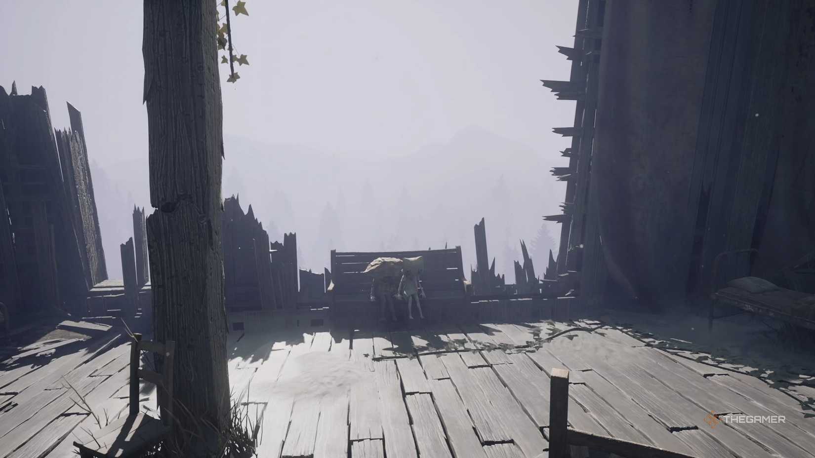 Reanimal Chapter 5 Orphans sitting on a bench among the rubble.