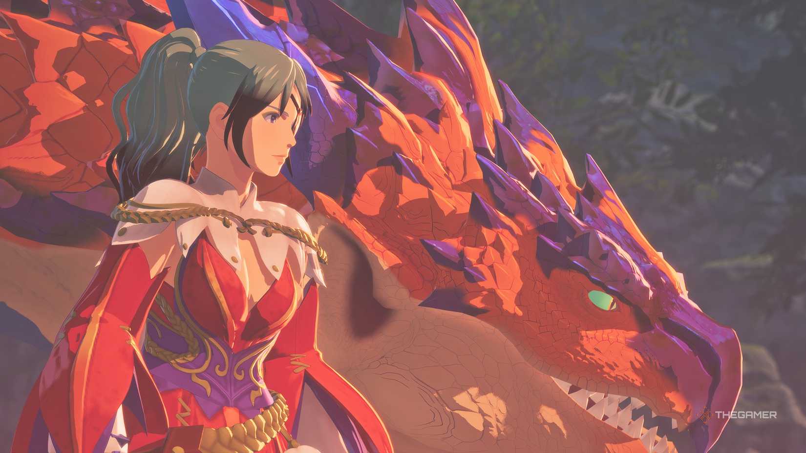 Le protagoniste et Rathalos dans Monster Hunter Stories 3 : Twisted Reflection.