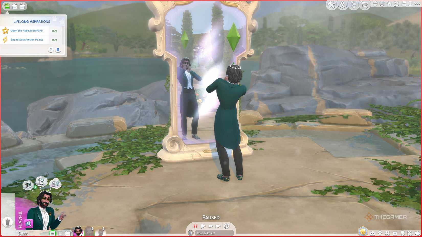The Sims 4 Royal and Legacy The Man Looking into the Enchanted Mirror.