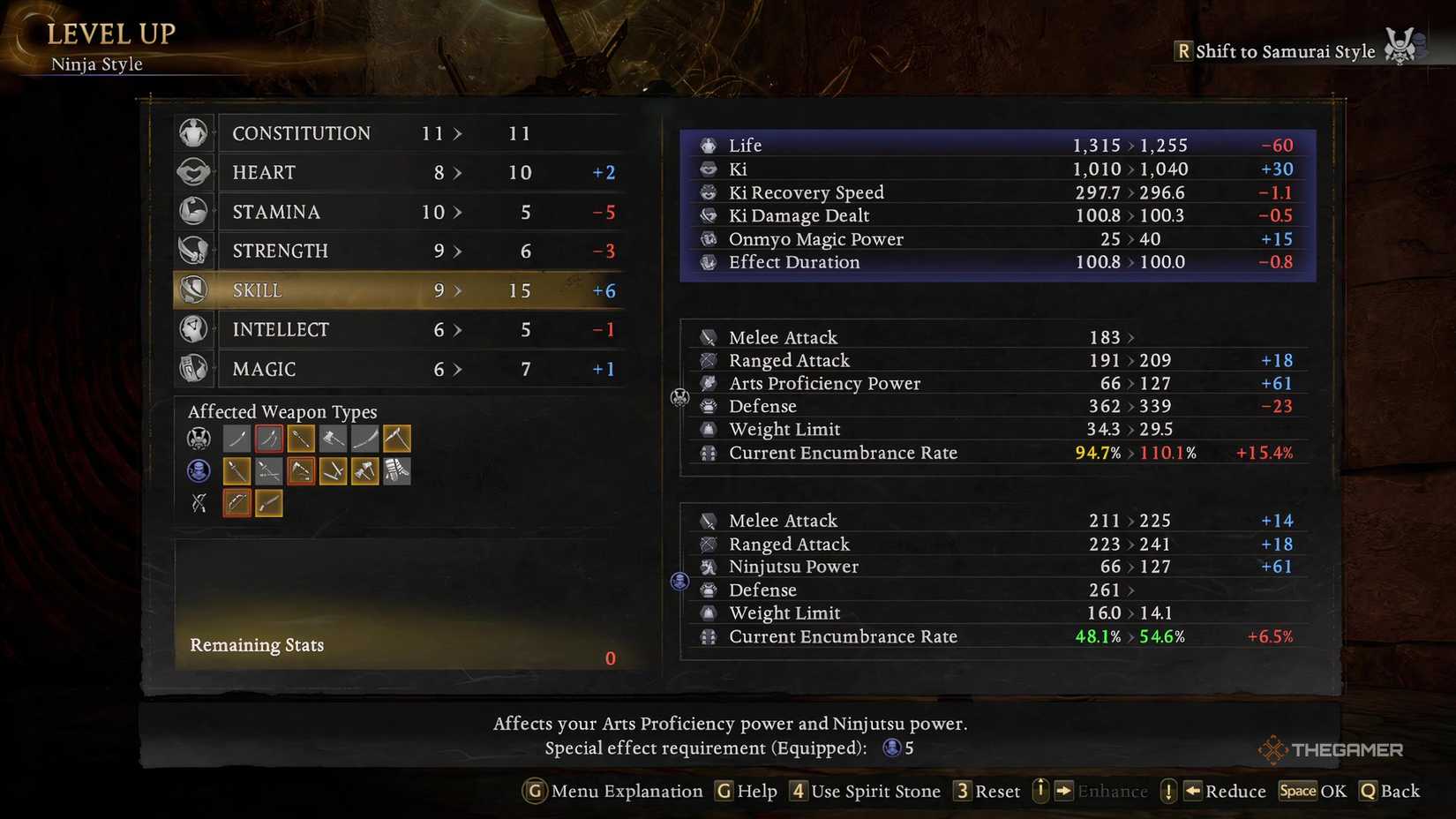 Nioh 3 stats for the best kusarigama weapon build.
