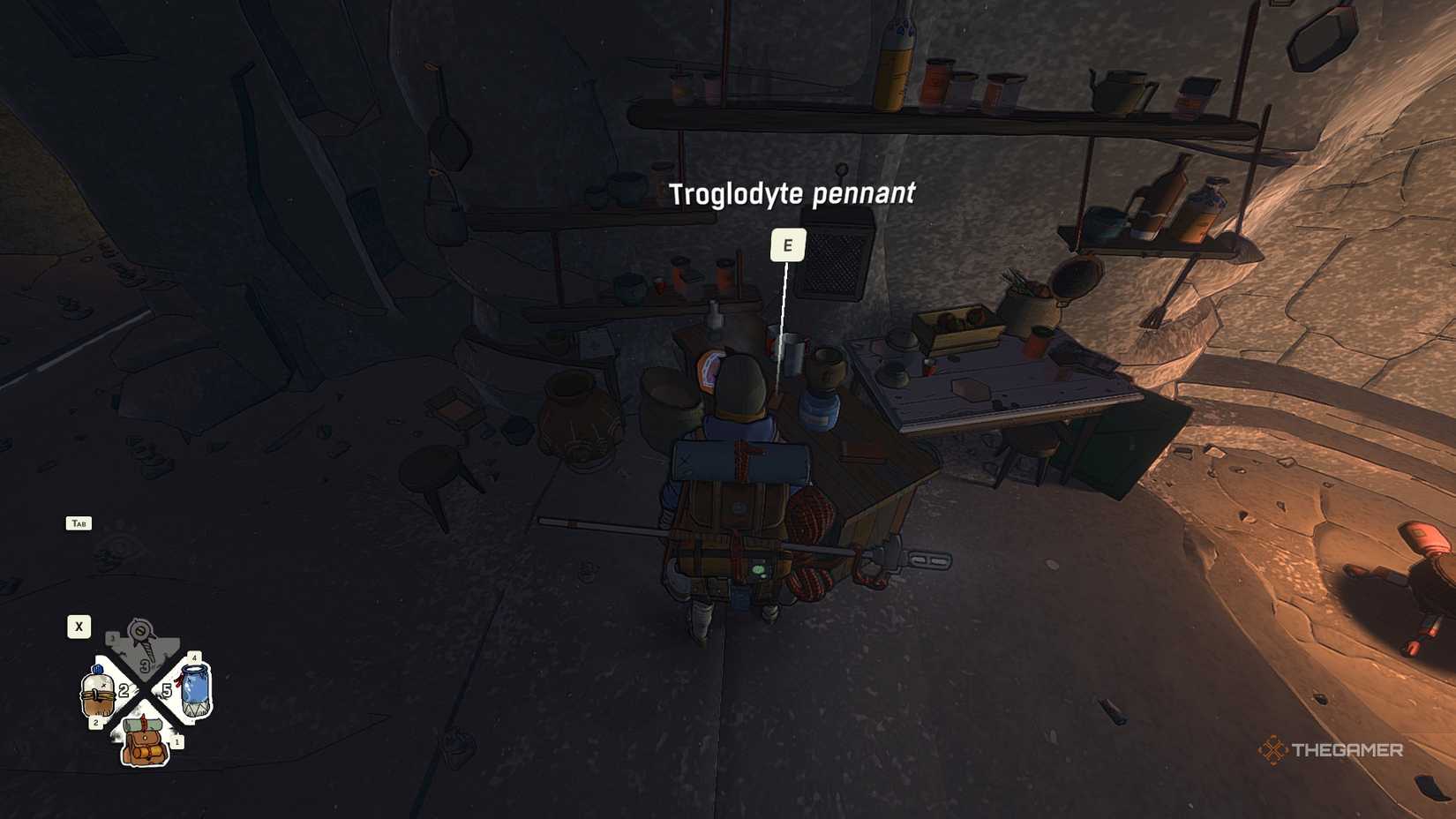 Troglodyte flag on table in Cairn.