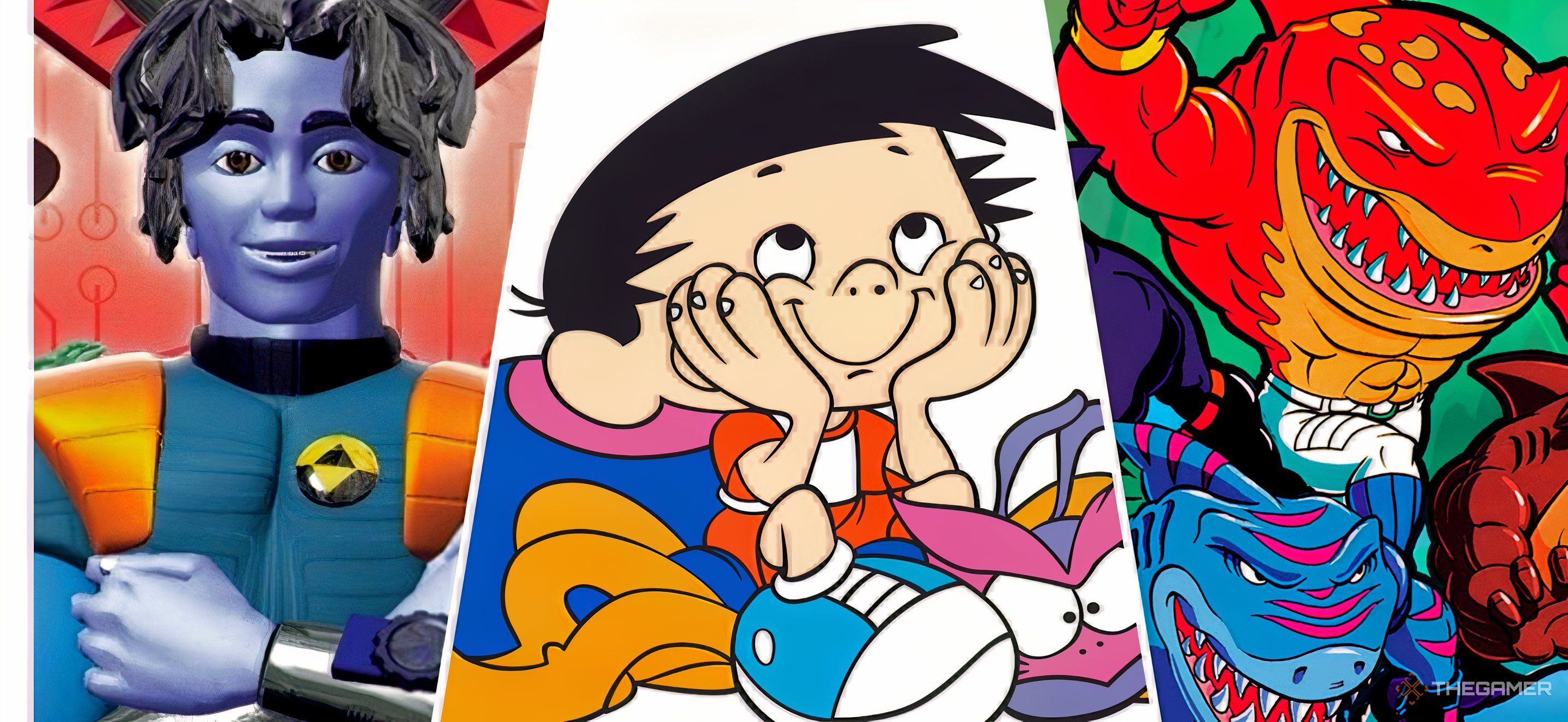 90s cartoons Reboot, Bobby's World and Street Sharks in a collage. 
