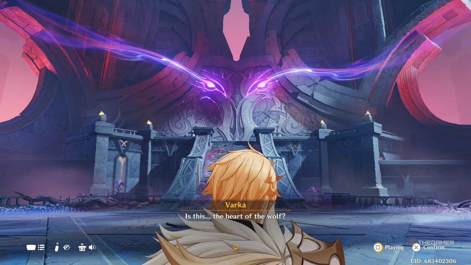 Varka finding the heart of the wolf in Genshin Impact.