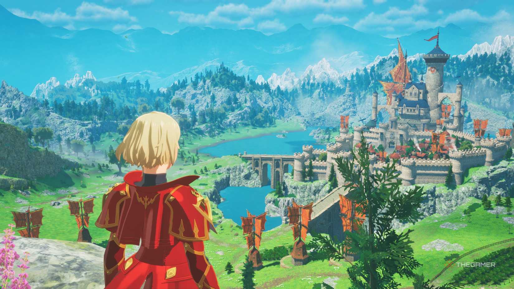 Eleanor looking at Azuria Castle in Monster Hunter Stories 3.