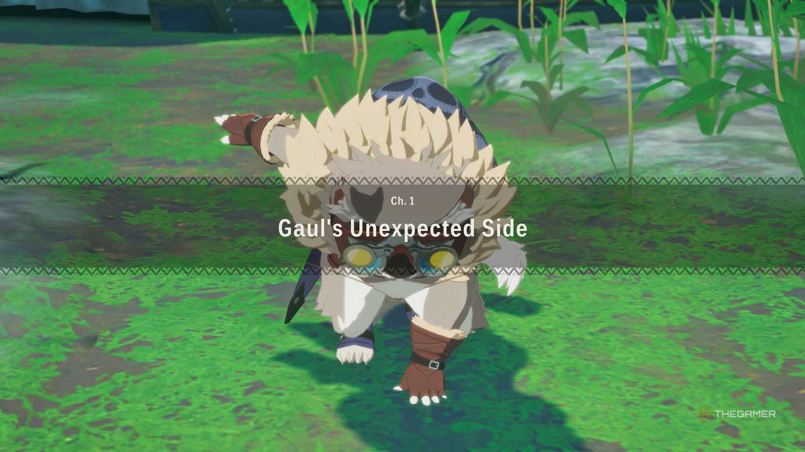 Murray bowing at at the beginning of Gaul's side story in monster hunter stories 3.