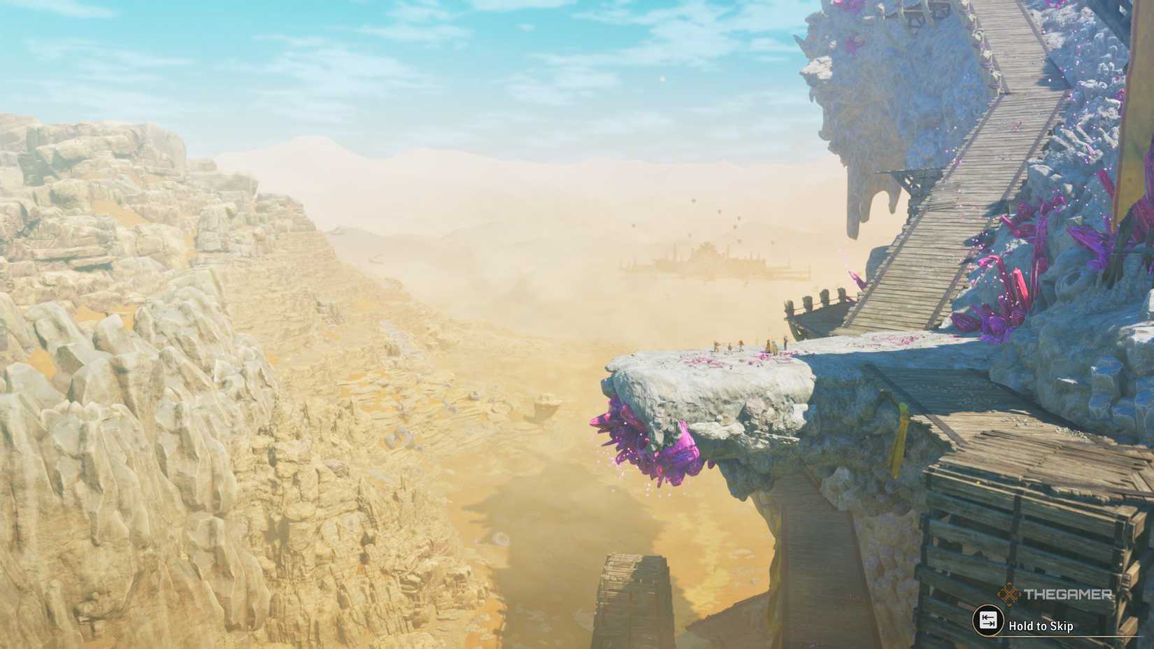 A wide view of Tarkuan from the crystallised dragon in Monster Hunter Stories 3.