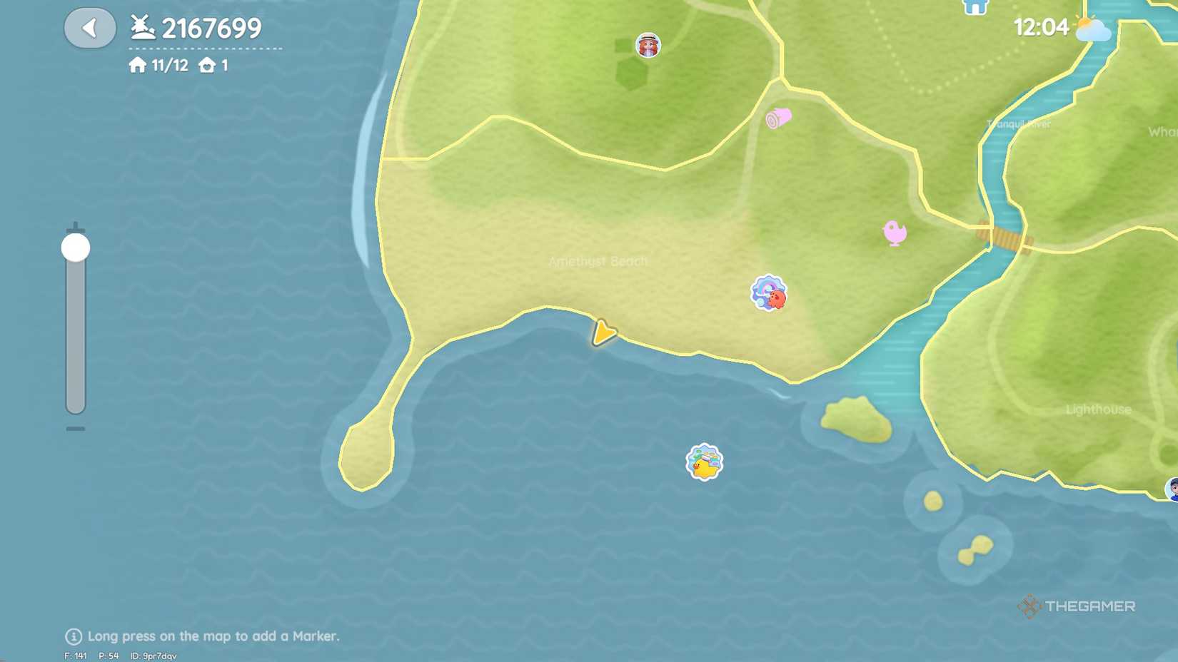 The map shows where to participate in the Sea Lantern event in Heartopia.