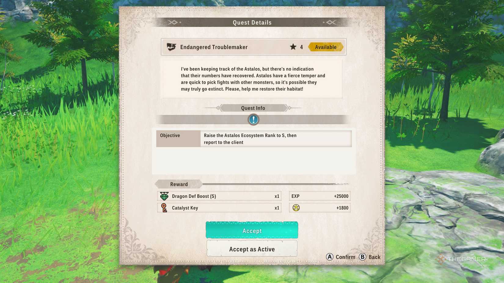 The journal entry for Endangered Troublemaker in Monster Hunter Stories 3.