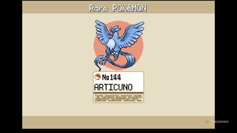 Articuno caught in Pokemon FireRed & LeafGreen.