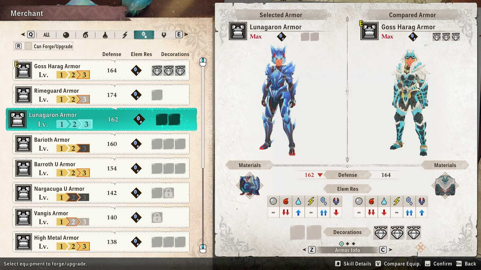 The lunagaron armor in the crafting menu in monster hunter stories 3.
