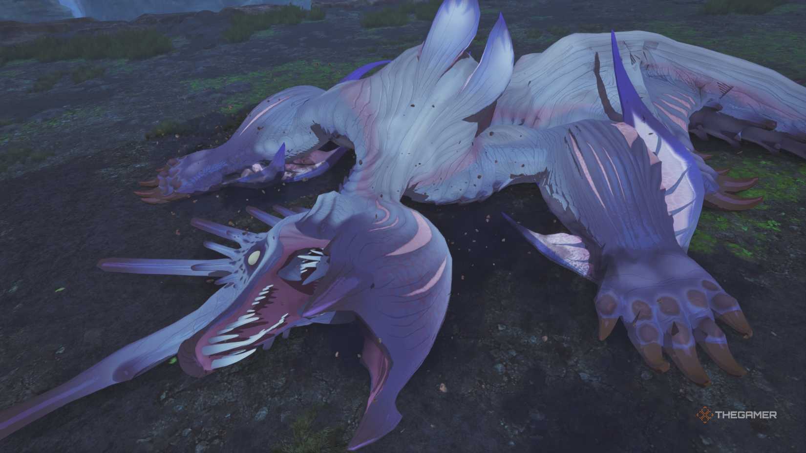 Ibushi lying defeated in monster hunter stories 3.