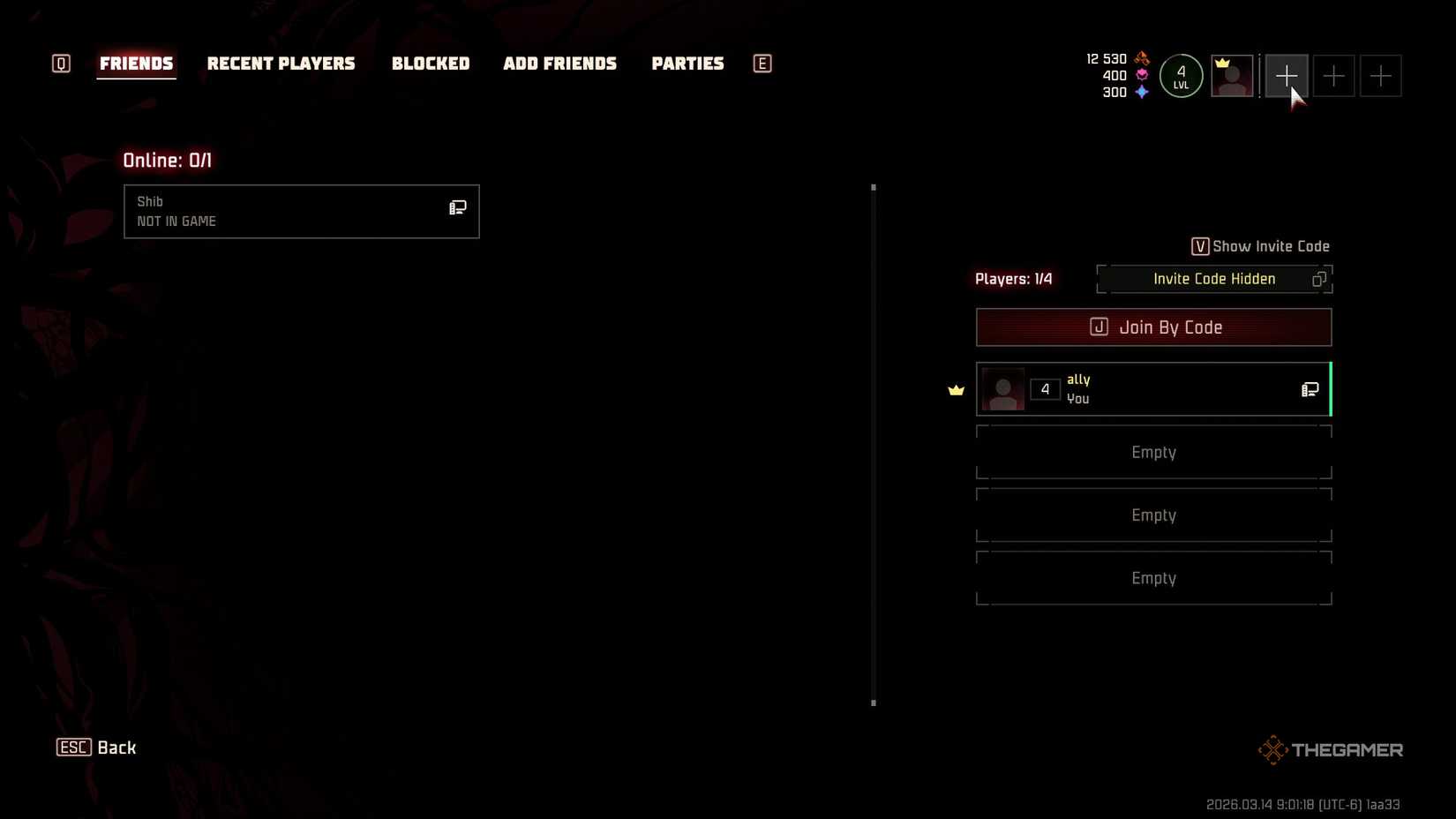 The invitation screen opened in John Carpenter's Toxic Commando.