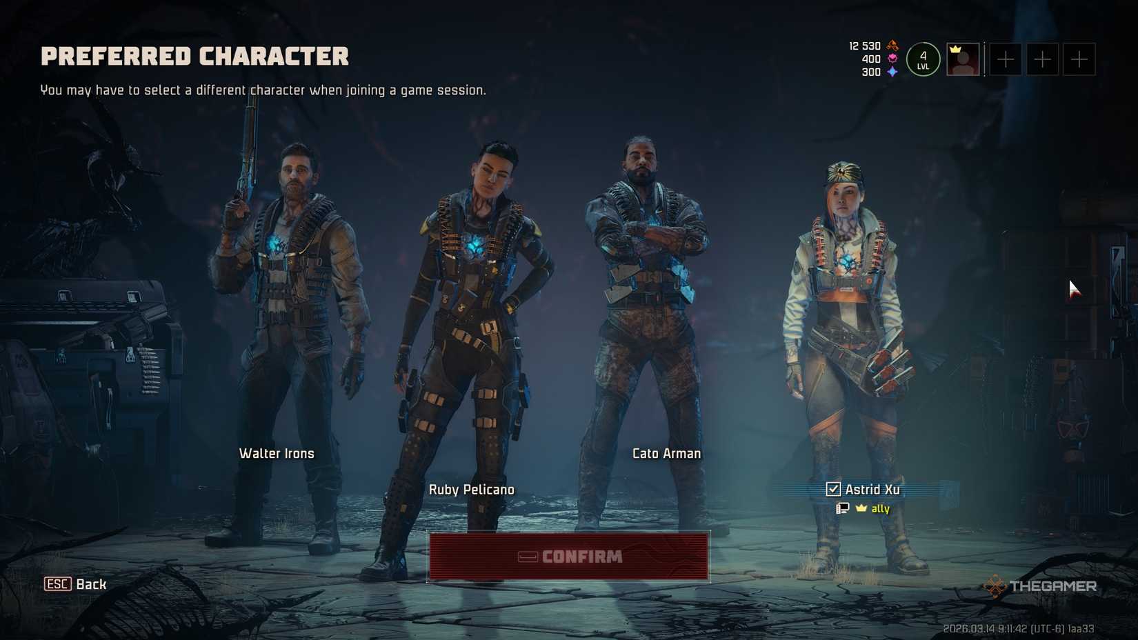 Different characters in a select screen in John Carpenter's Toxic Commando.