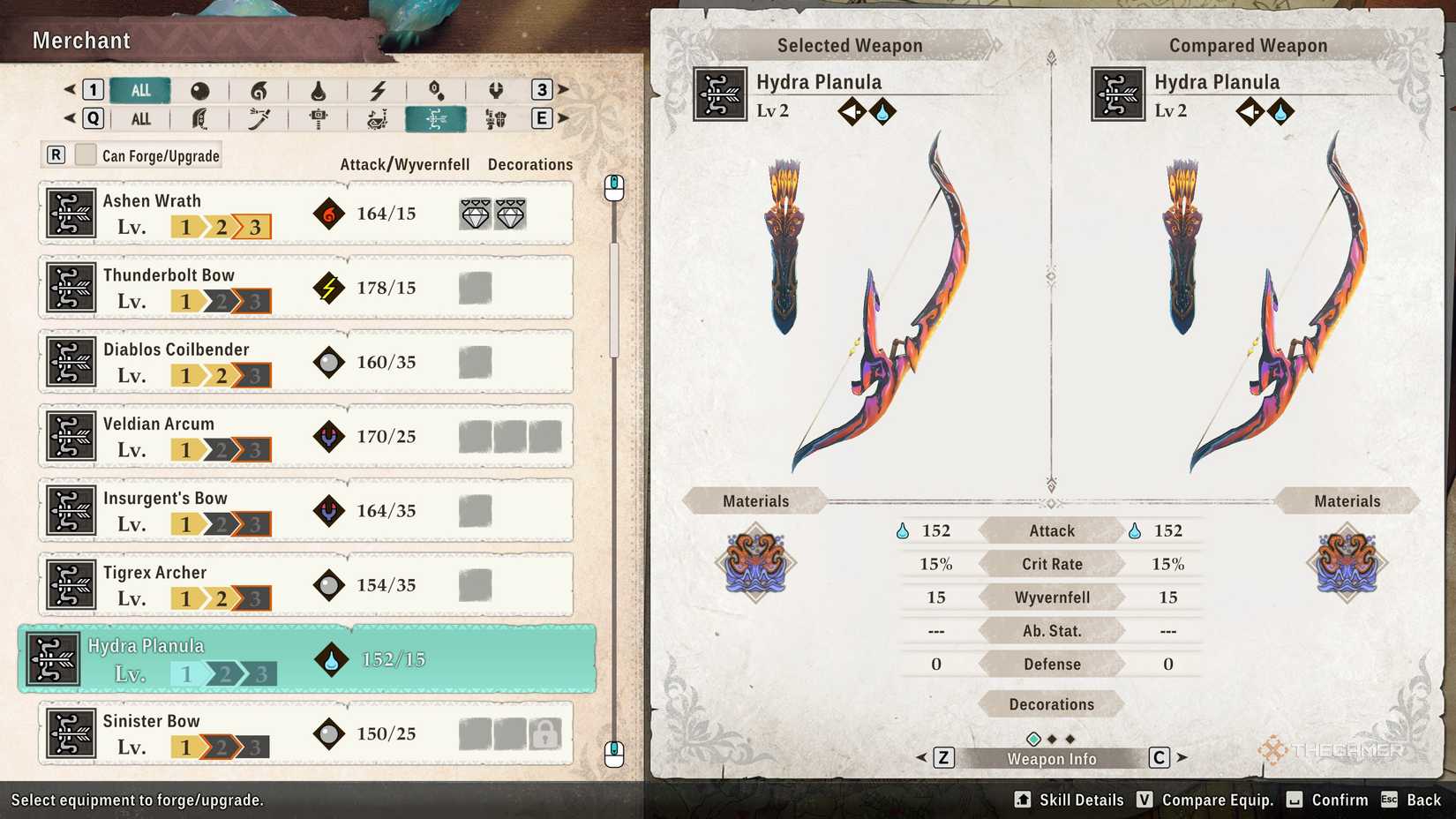 The Hydra Planula in the crafting menu in Monster Hunter Stories 3.