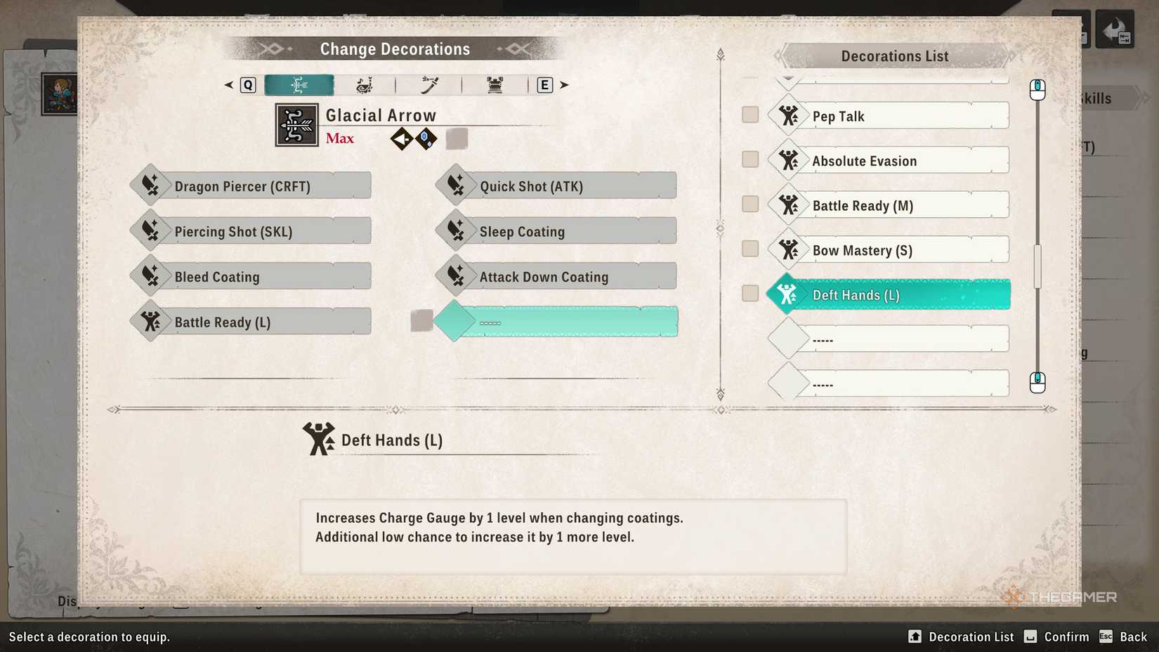 Description of Skilled Hand Decorations in Demon Hunter Stories 3.