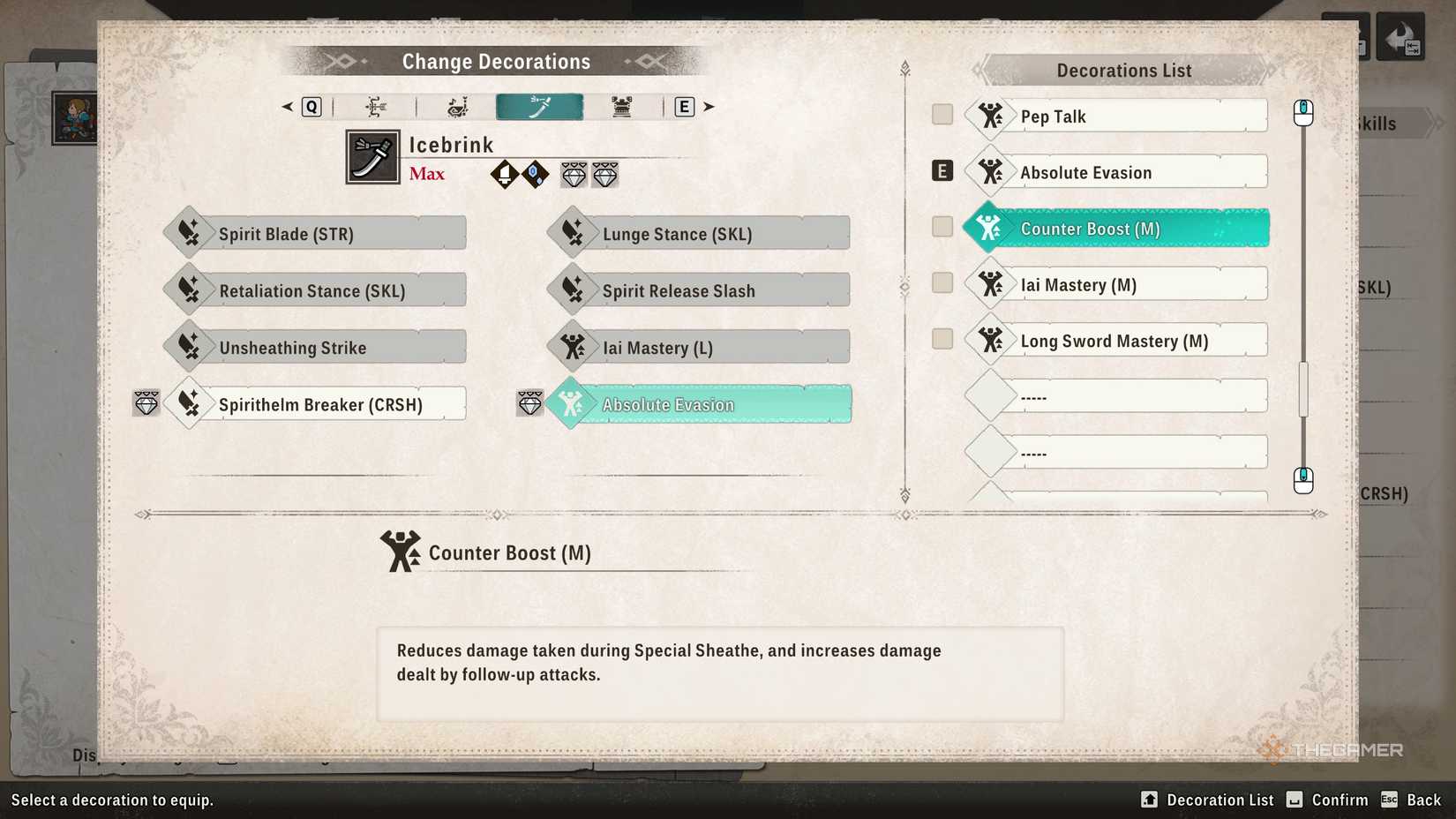 Details of counter boost decorations in Monster Hunter Stories 3.