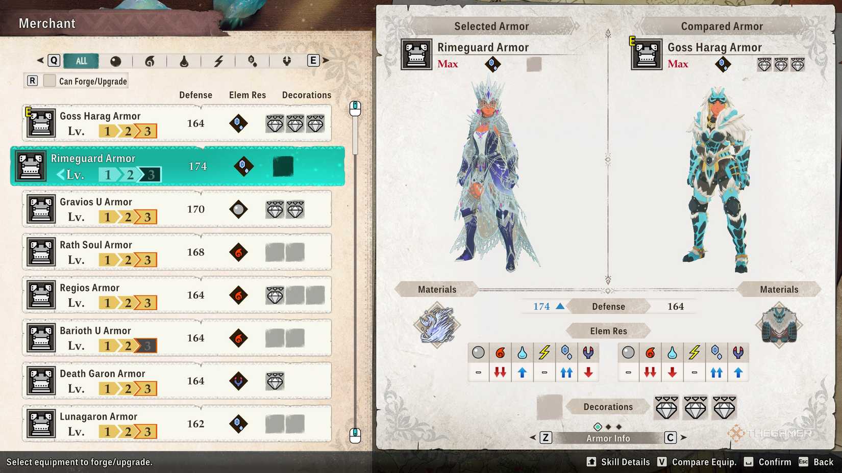 The Rimeguard armor can be found in the crafting menu in Monster Hunter Stories 3.