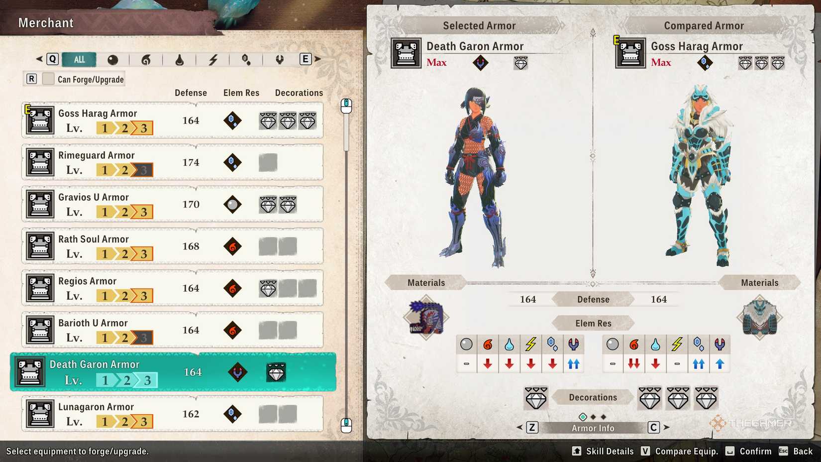 The Death Garon armor can be found in the crafting menu in Monster Hunter Stories 3.