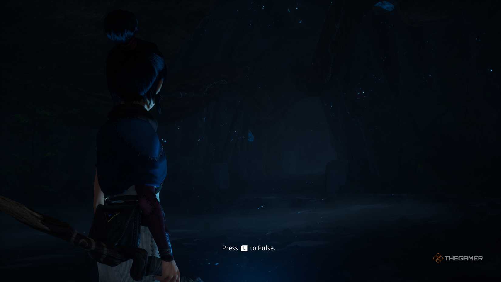 Kena: Button prompt for the pulse command from Bridge of Spirits.