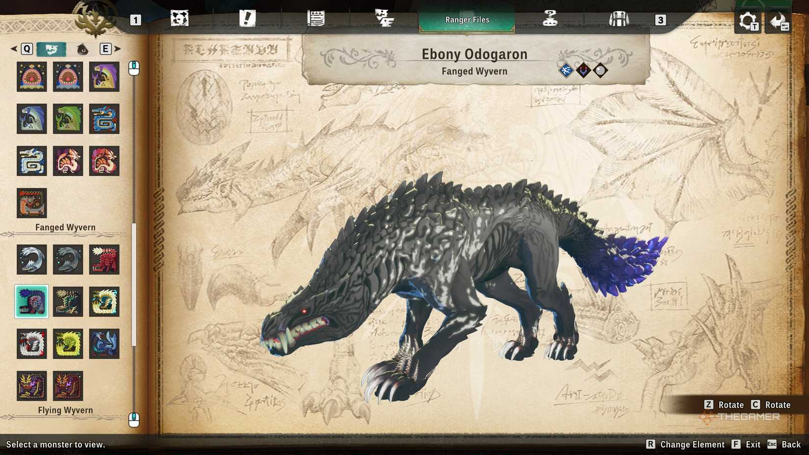 Dual Element Normal Ebony Odogaron on monsterpedia in monster hunter stories 3.