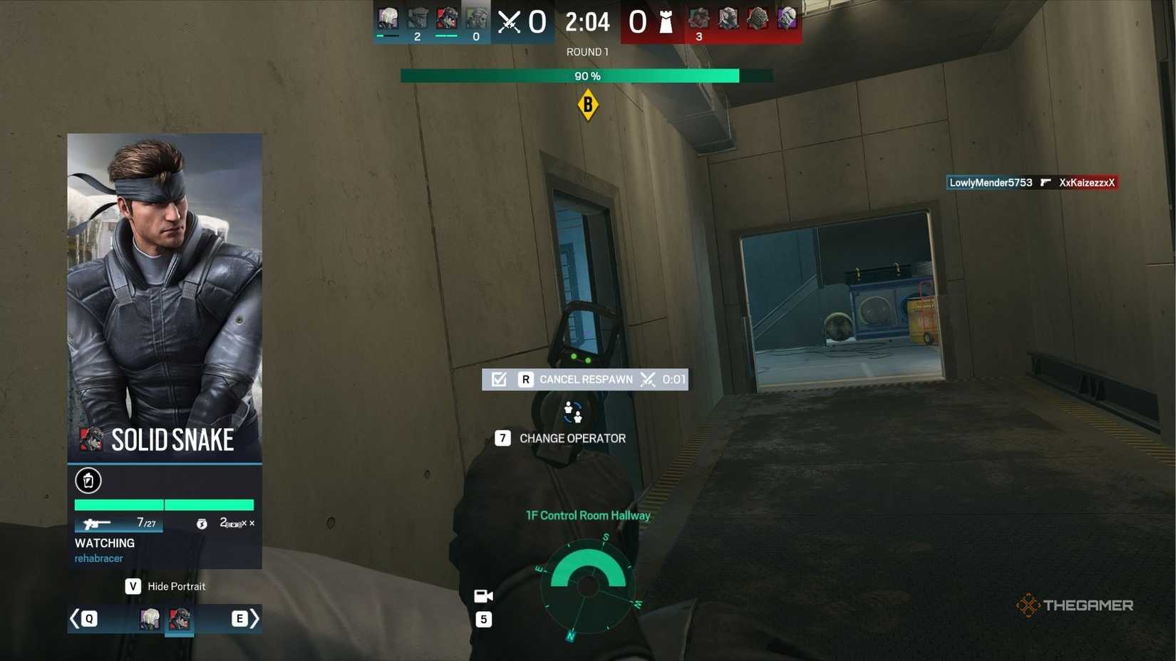 A player playing an edited game mode in Rainbow Six Siege.