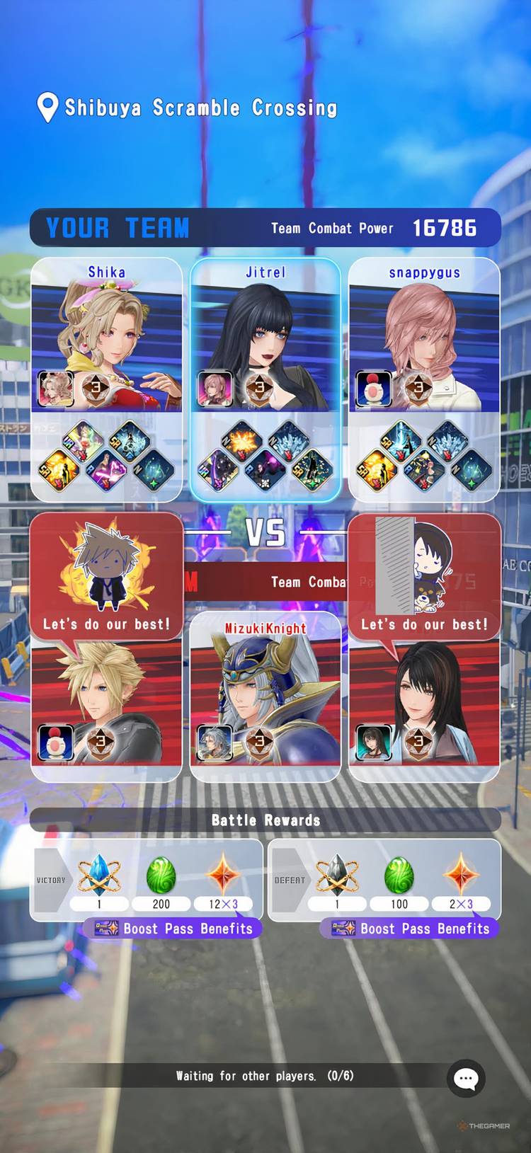 Two teams faced off in Dissidia Duellum Final Fantasy.