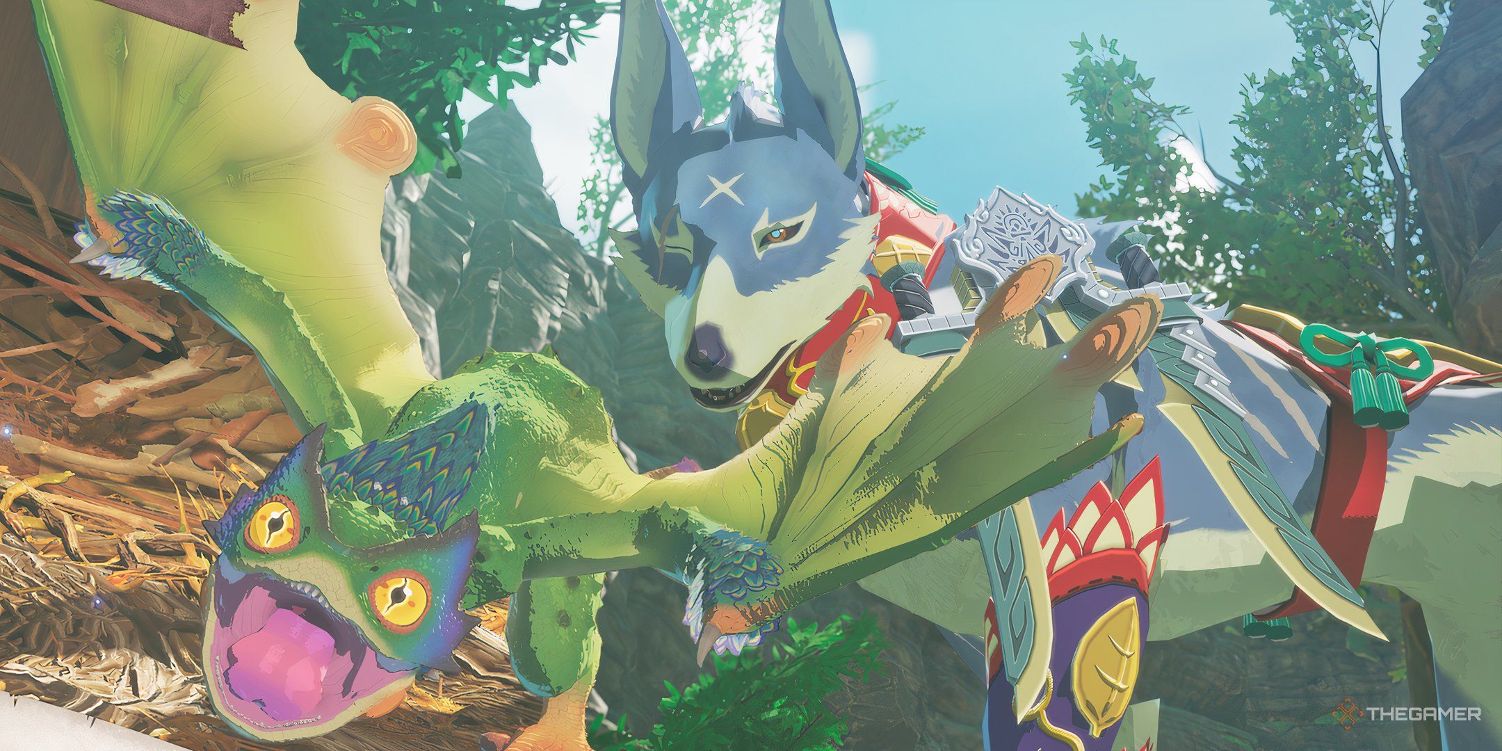 Puke and the Canyon in Monster Hunter Stories 3.