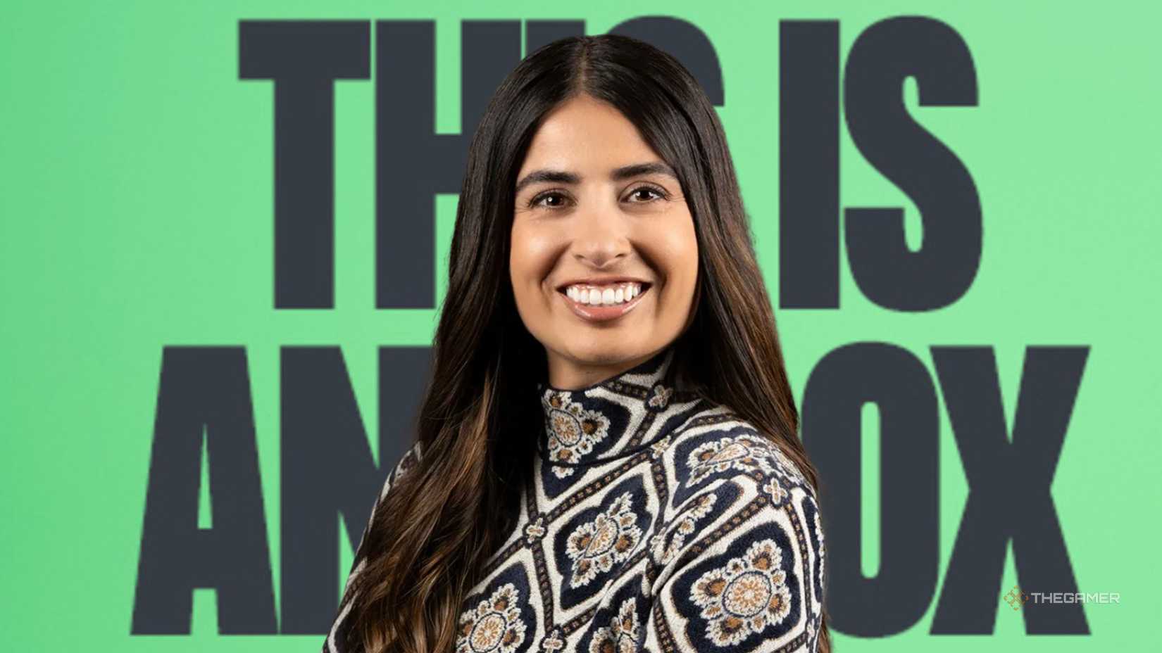 Asha Sharma In Front Of This Is An Xbox Campaign
