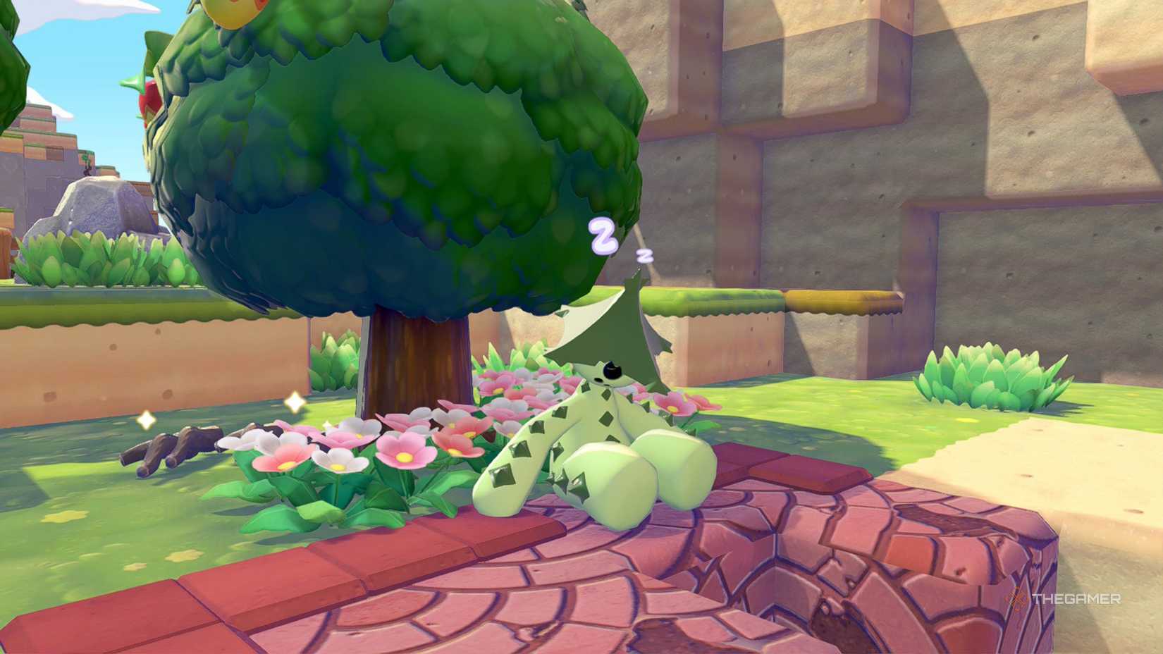 Cacturne sleeping in Pokemon Pokopia