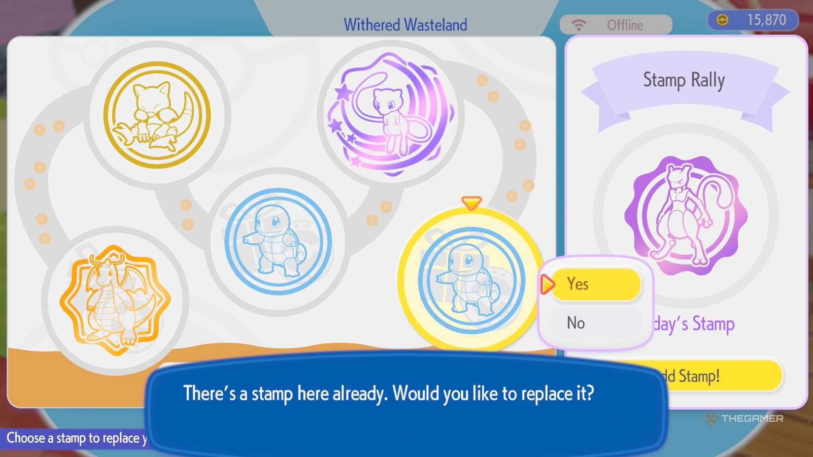 Option to replace stamp in Pokemon Pokopia.