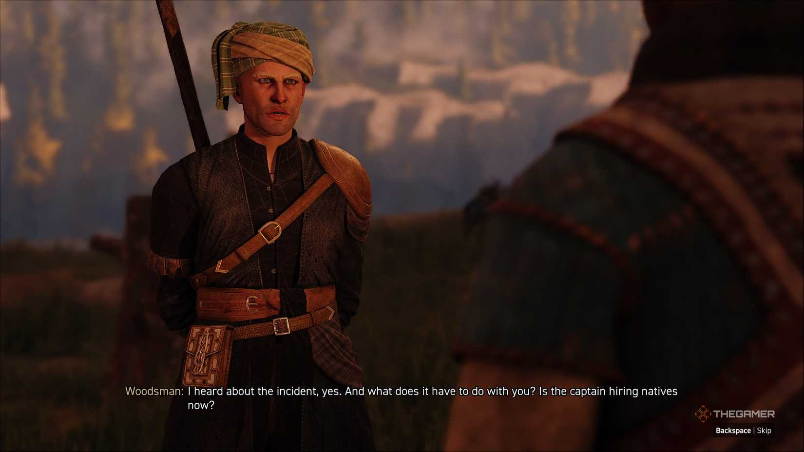 Confronting the Woodsman about the theft in GreedFall The Dying World