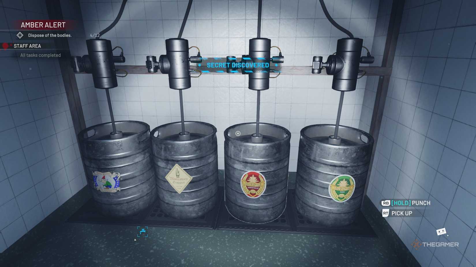 Crime Scene Cleaner beer kegs in a row.