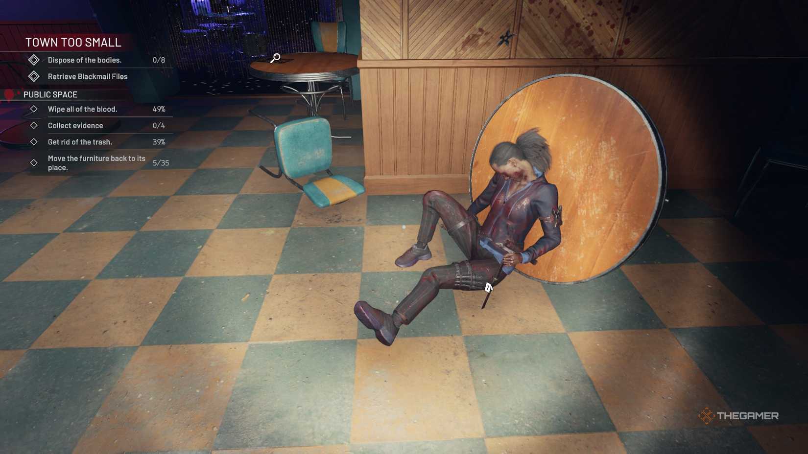 Crime Scene Cleaner body at a table.