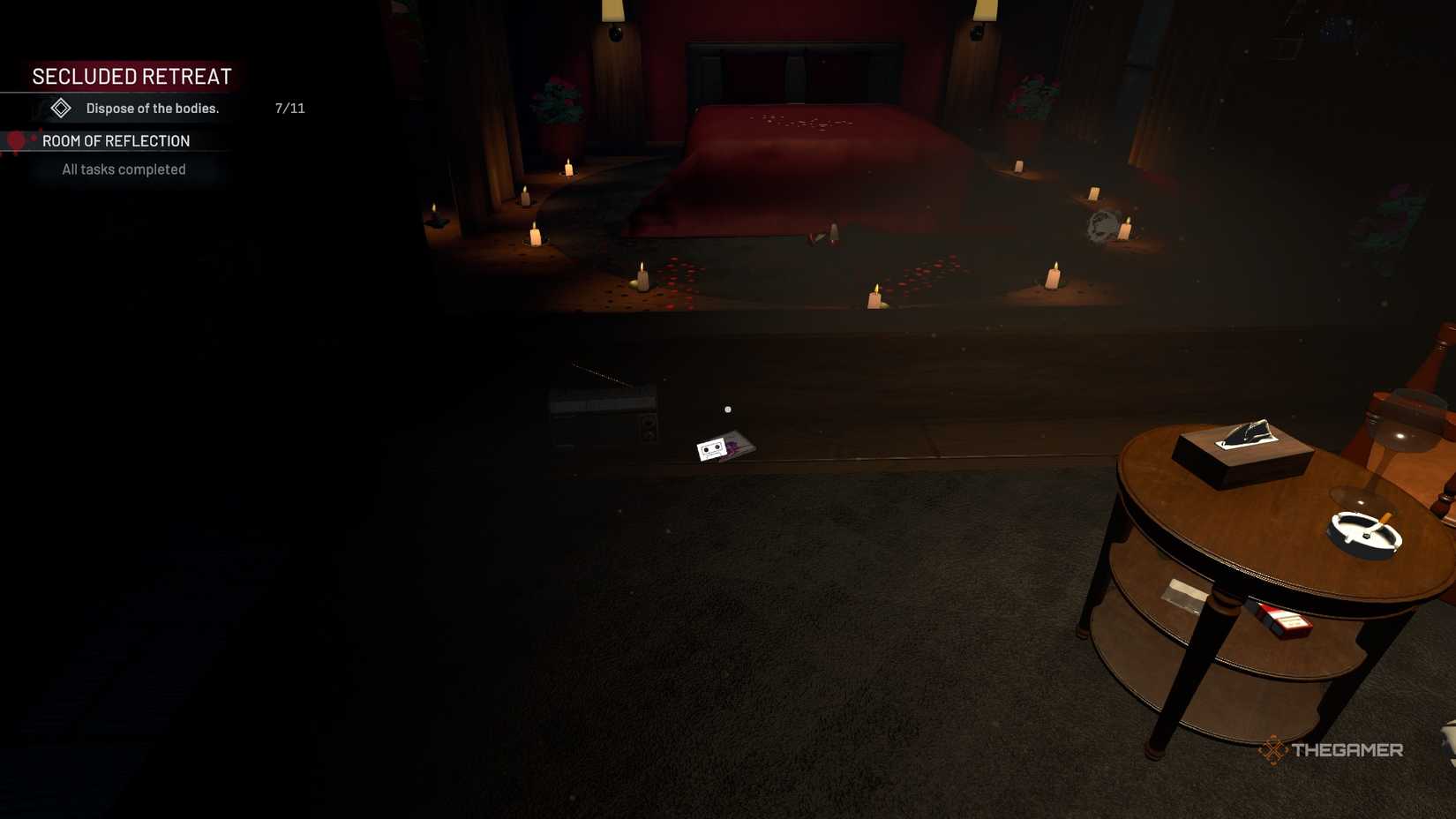 Crime Scene Cleaner CD on the floor by a stereo.