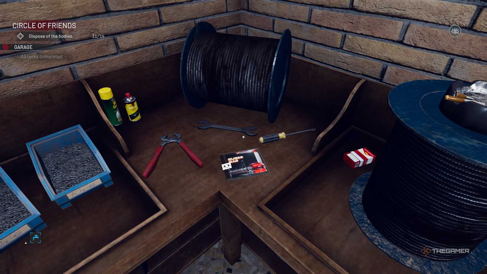 Crime Scene Cleaner CD on the garage table.