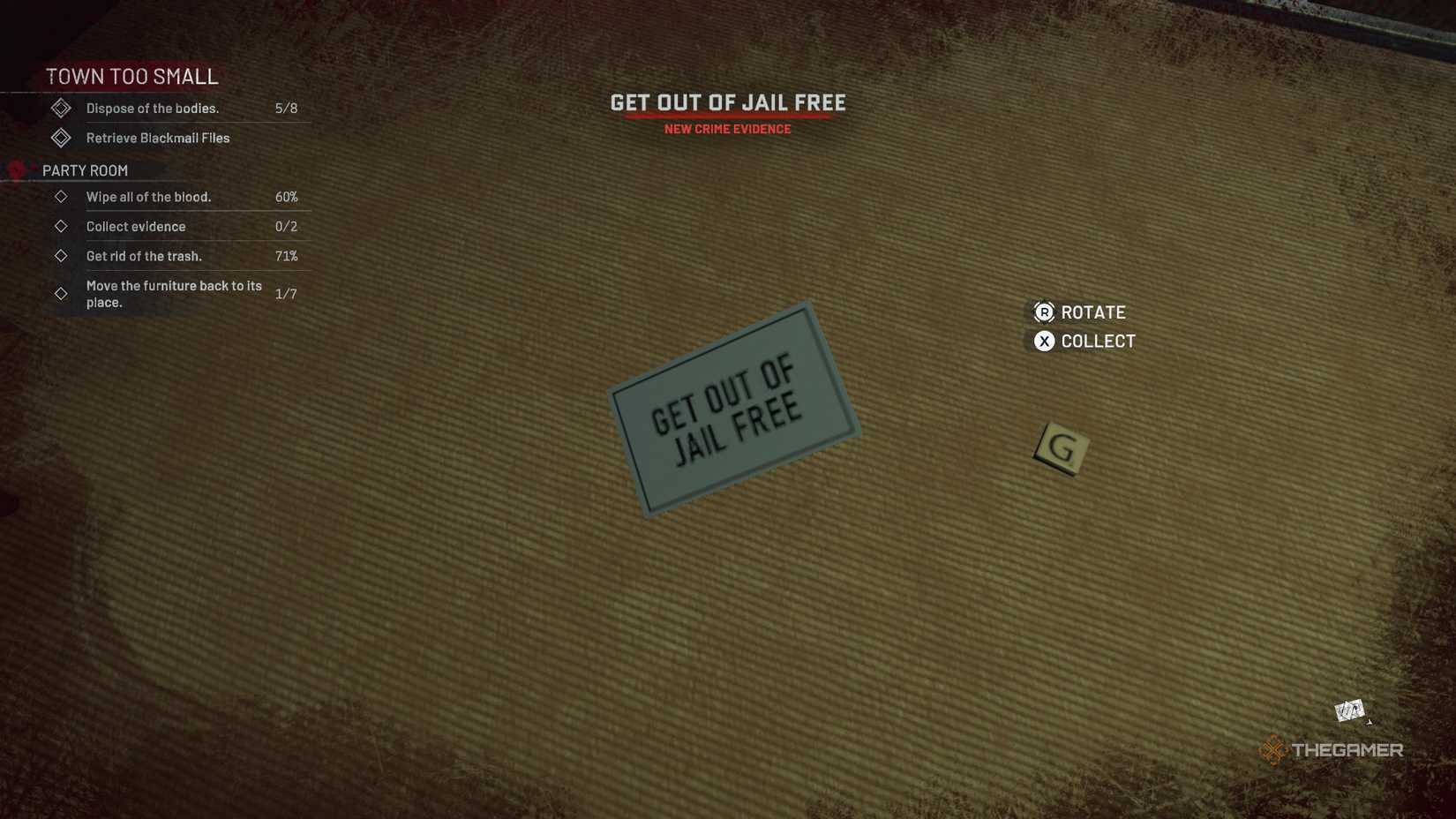 Crime Scene Cleaner get out of jail free cards from monopoly.