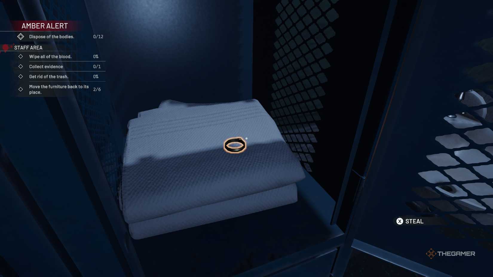 Crime Scene Cleaner ring in a cabinet.