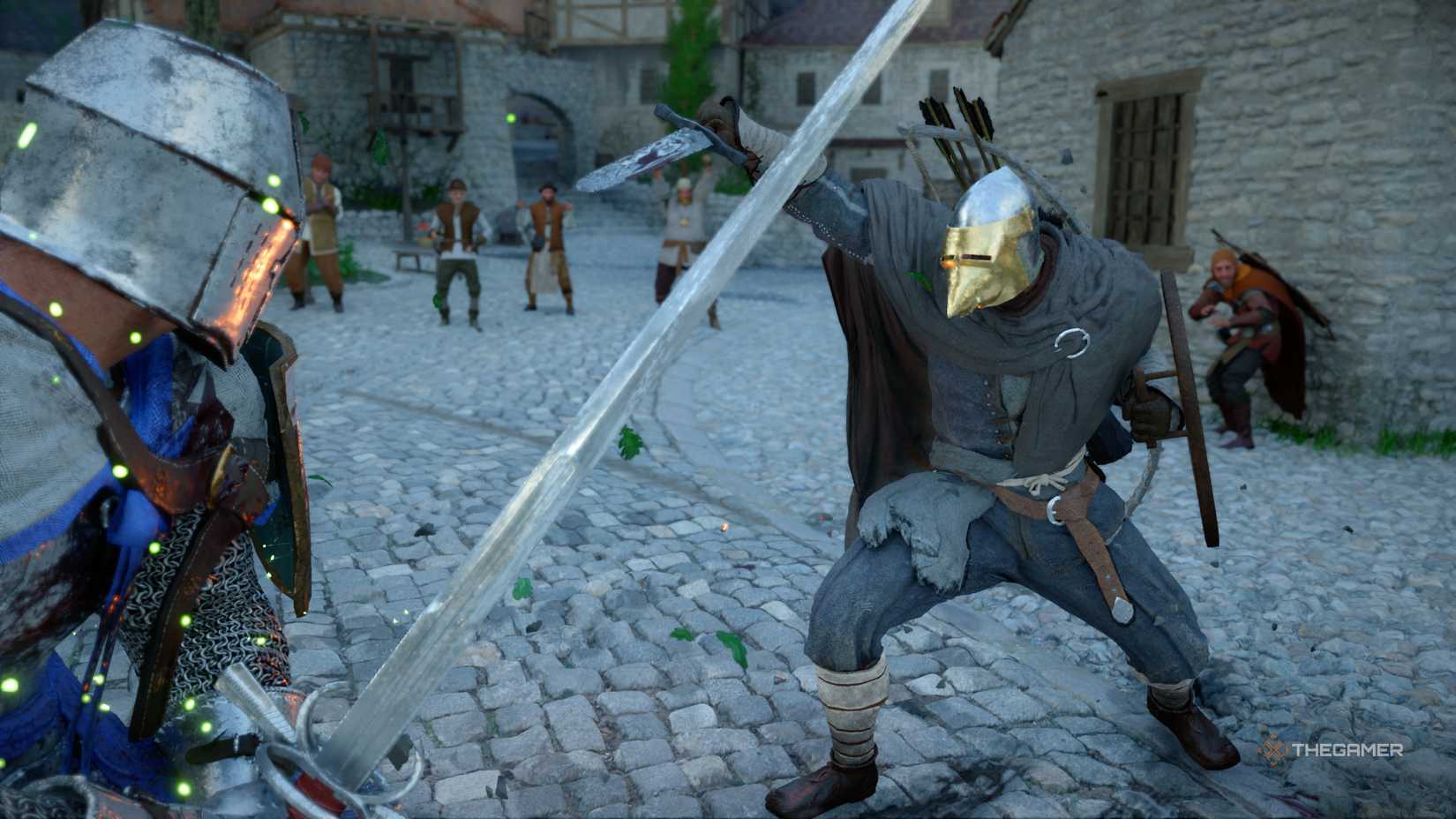 The clash of swords in the Crimson Desert.