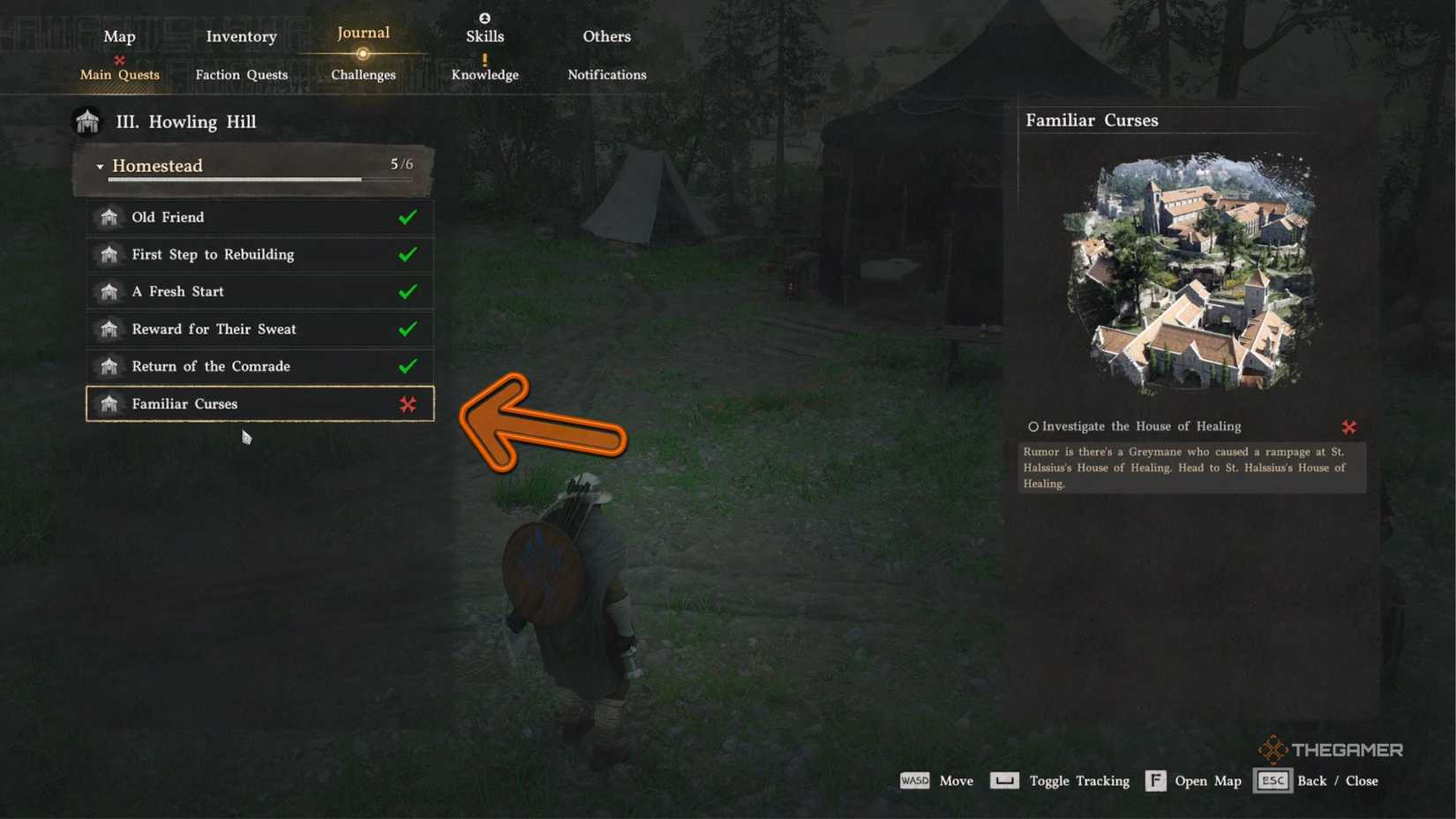 Crimson Desert getting the familiar curses quest in the menu,.