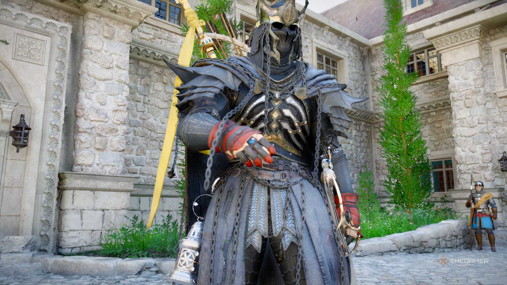 Kliff wears The Great Thief's Gloves in Crimson Desert.
