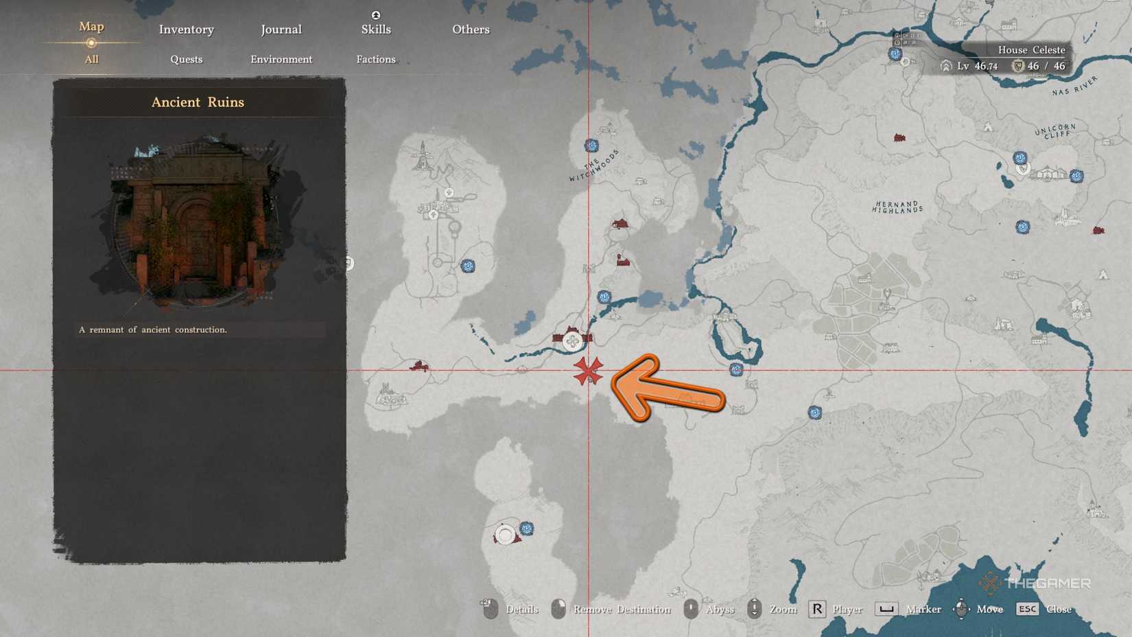 Crimson Desert Precipice of Echoes location on the map.