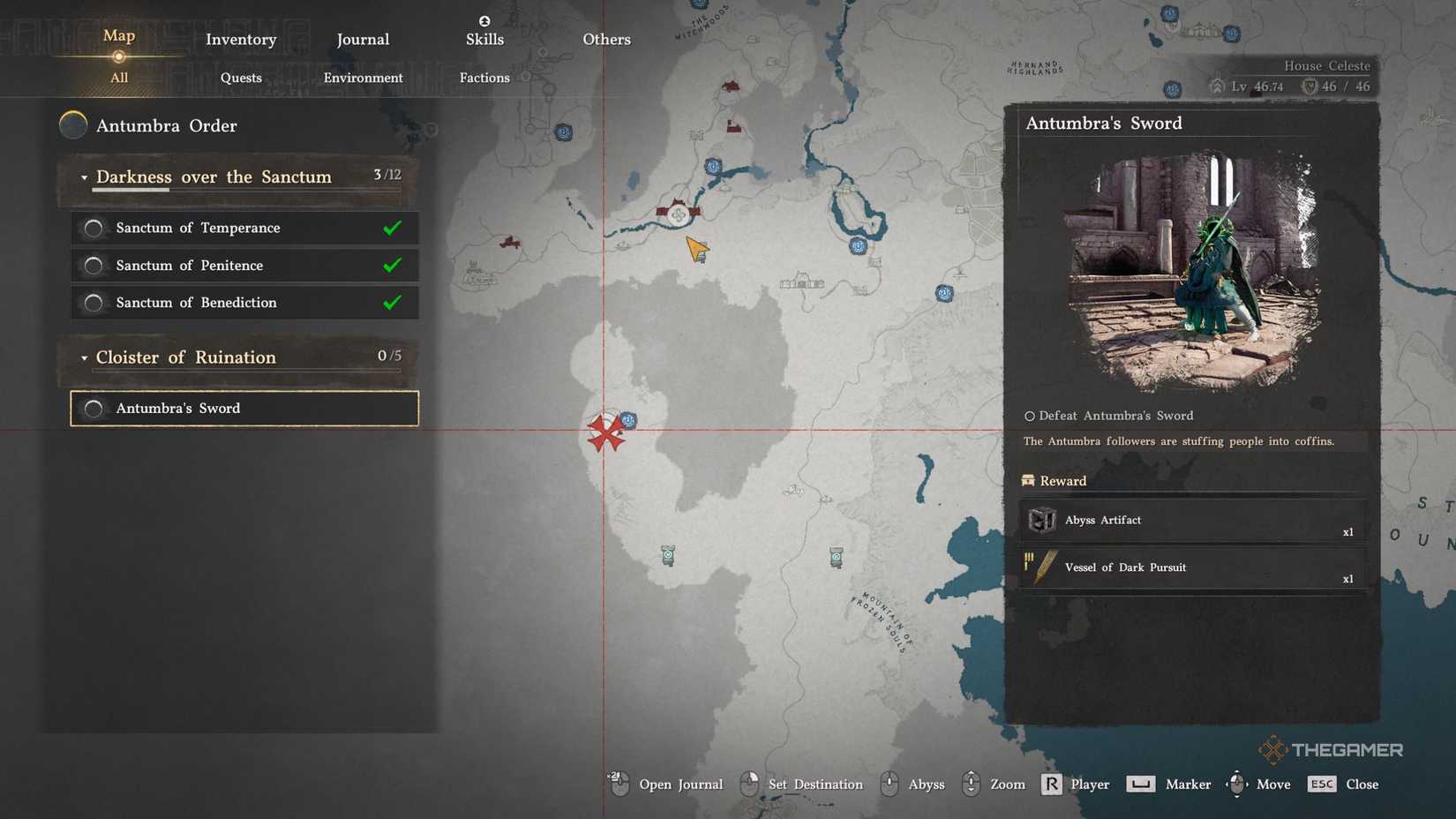 This is the location of the Crimson Desert Absolute Sanctuary on the map.