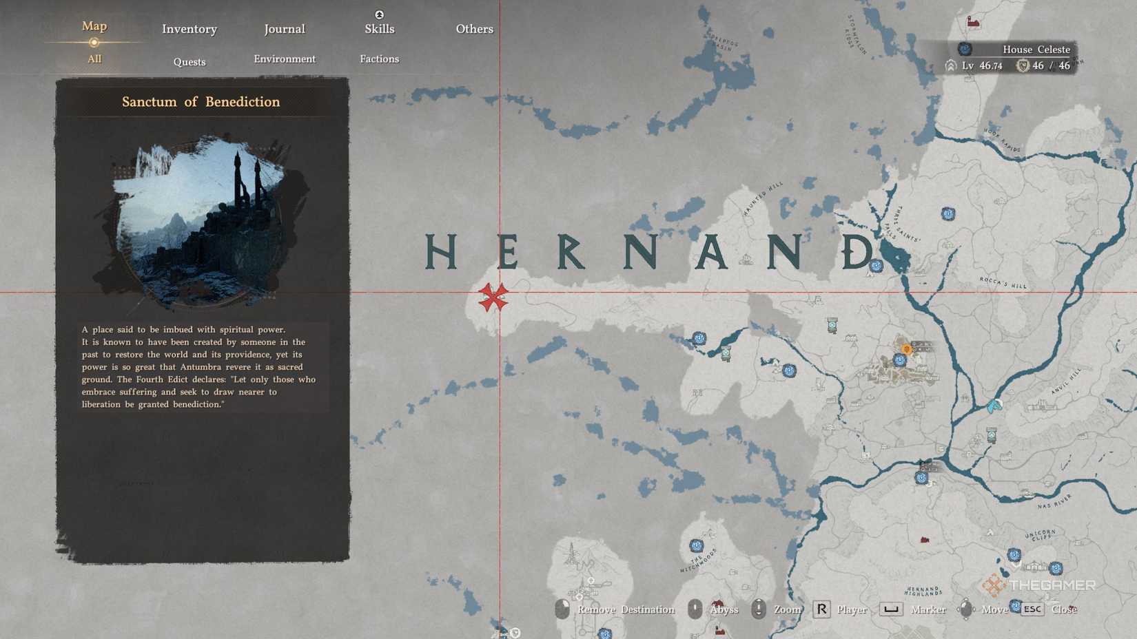 Crimson Desert Sanctum of Benediction location on the map.