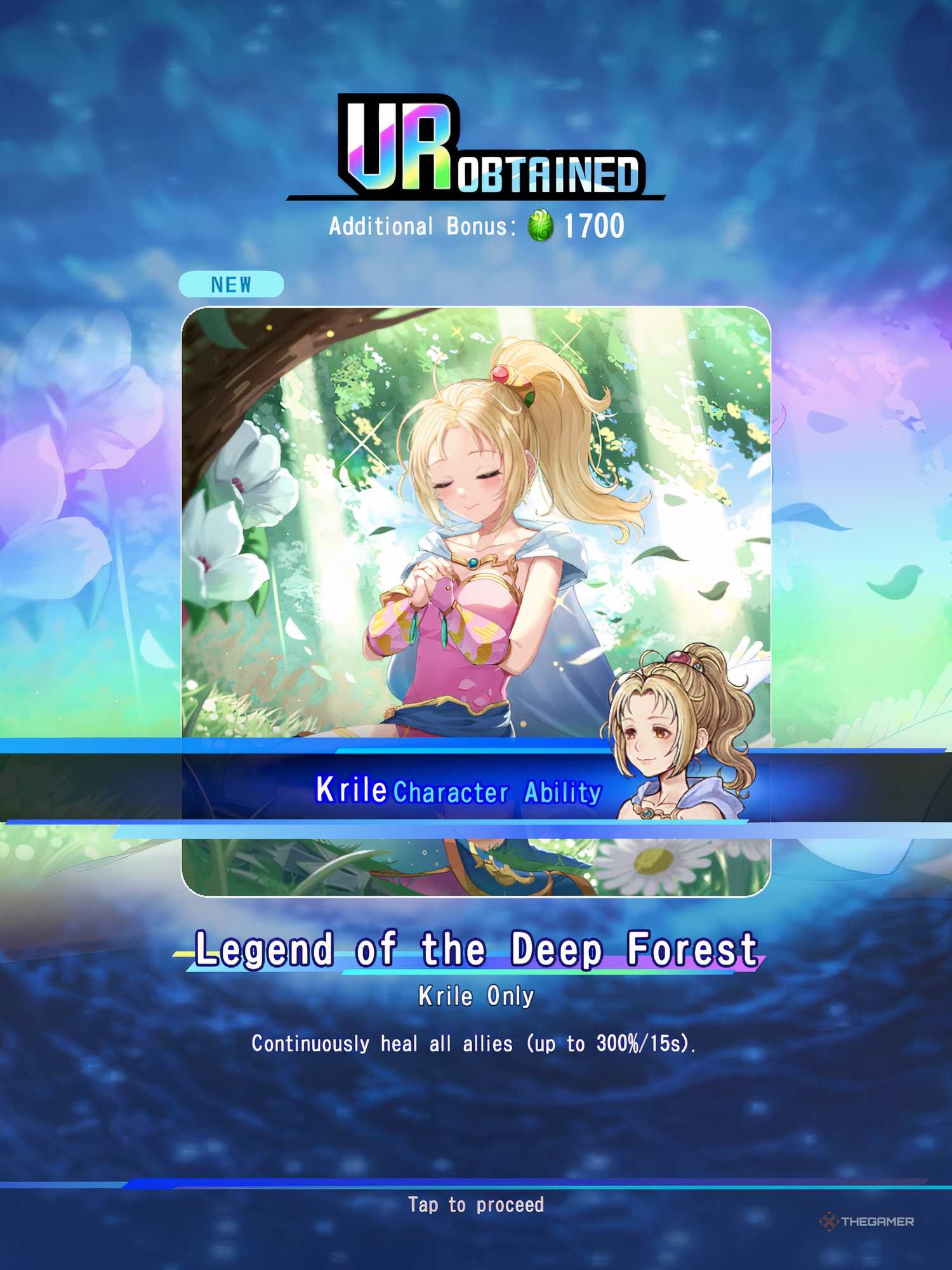 Dissidia Duellum Final Fantasy Krile's healing ability.