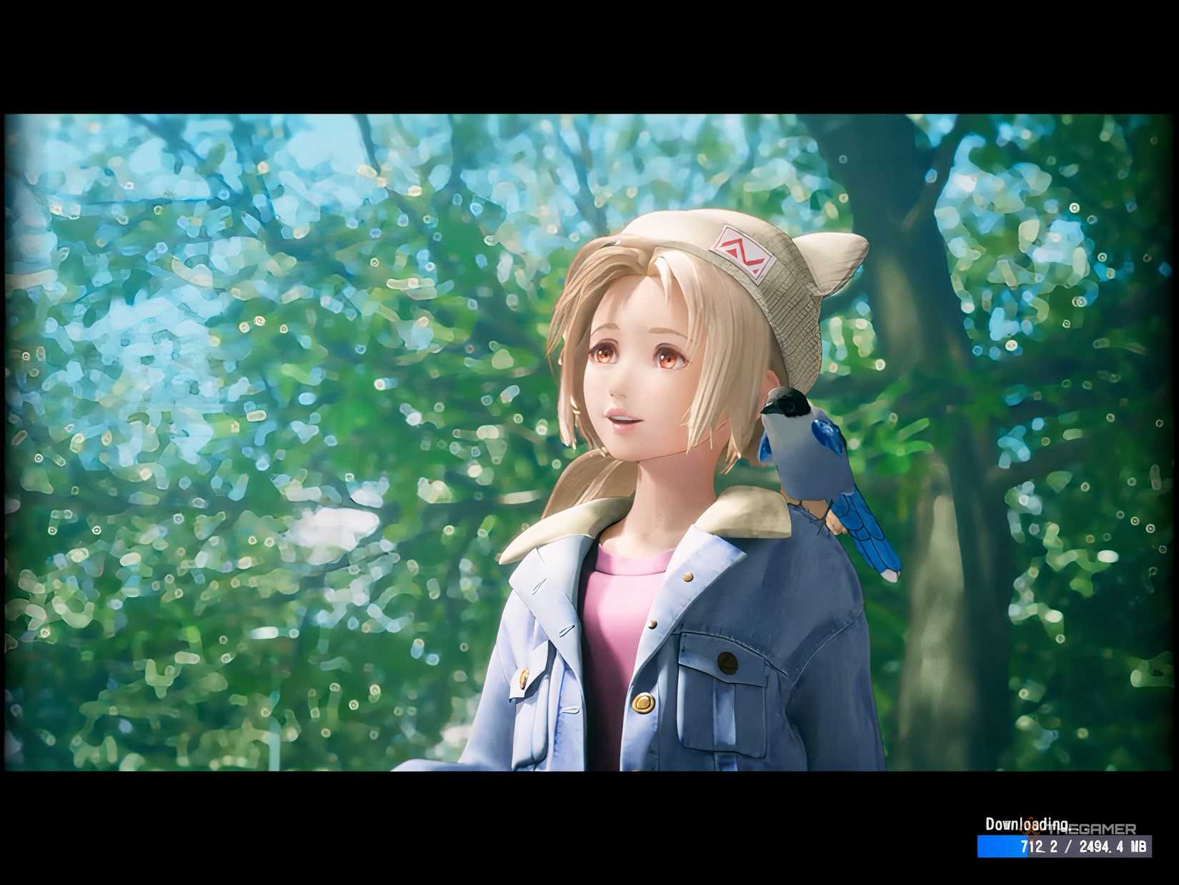 Dissidia Duellum Final Fantasy Krile in the park with a bird.