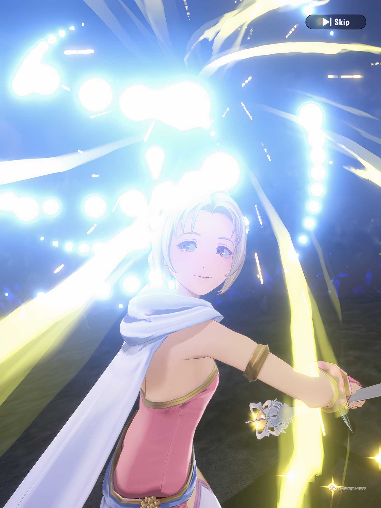 Dissidia Duellum Final Fantasy Krile summons a burst of magic.